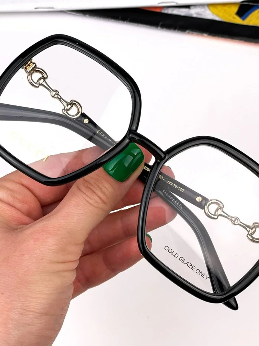 GUCCI GG0890O 001 SHINY BLACK OVERSIZED SQUARE EYEGLASSES